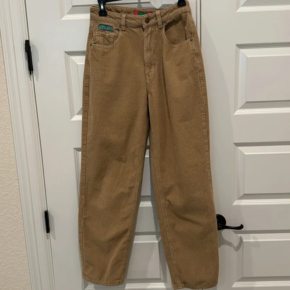 Empyre Tori 90s Khaki Corduroy Skate Pants Baggy Fit Size 3